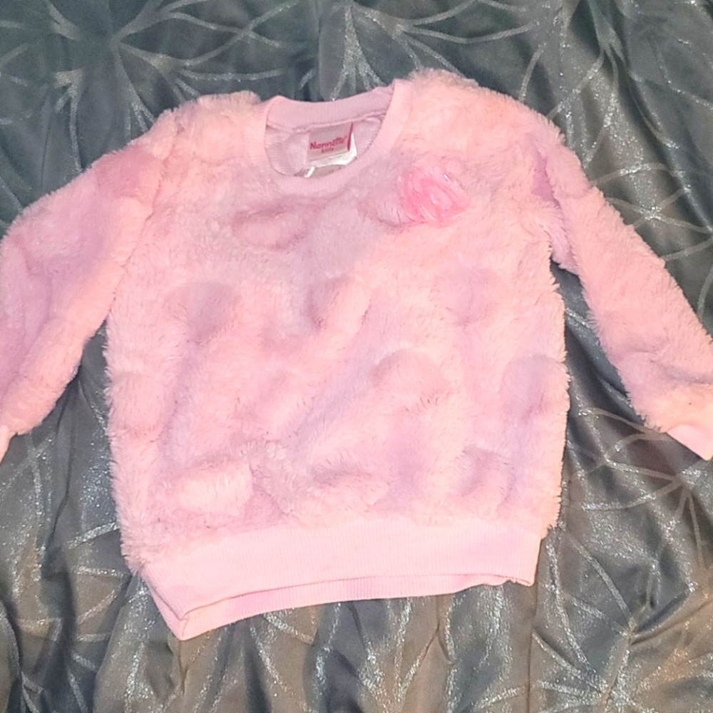 Girls fuzzy pink sweater size 3t